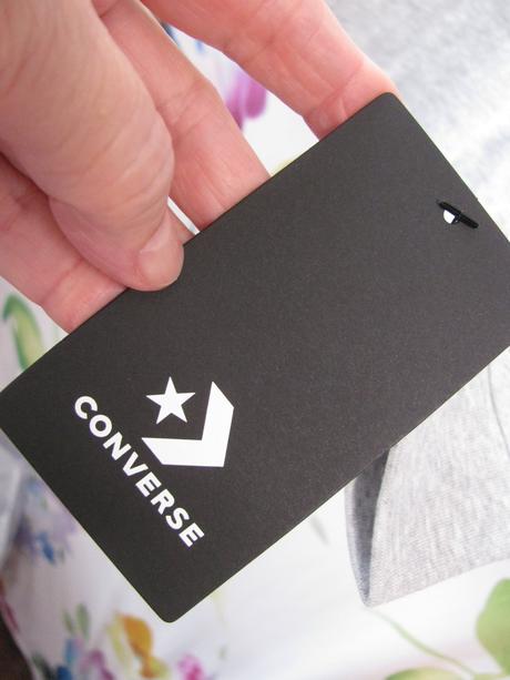 Šedé bavlněné tričko s logem ,střik, converse,158