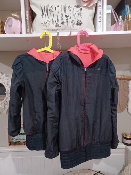 2krát neonová oboustranná bunda adidas 128 + 152, adidas,152