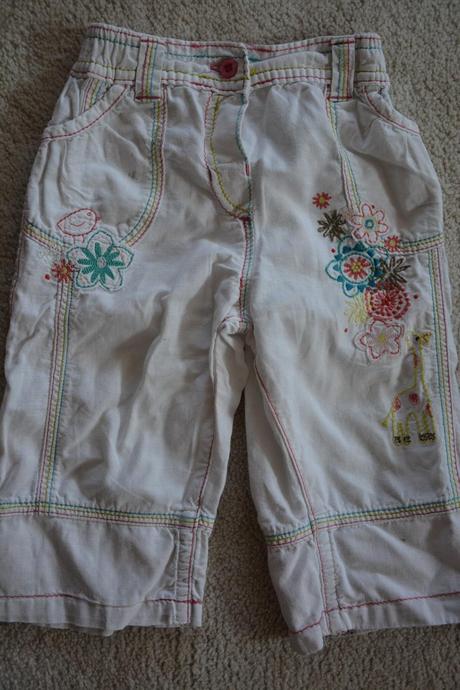 Bílé kalhoty s žirafou a rifle s kytičkama, gap,80
