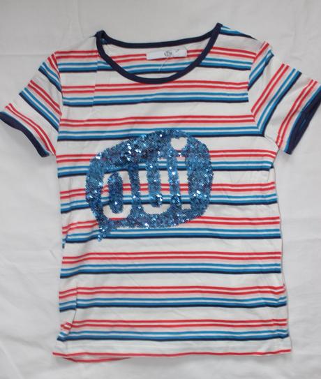 Bf120. tričko s flitry 7-8 let, marks & spencer,128