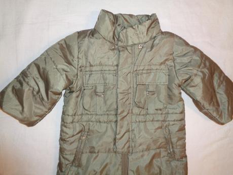 Krásná zlatohnědá zimní teploučká kombinéza-šusťák, 74