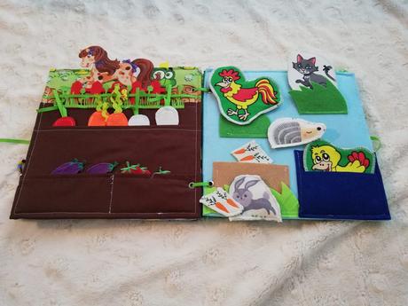 Quiet book se zvířátky,