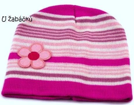 Dívčí pruhovaná čepice cihlová, 86 / 92