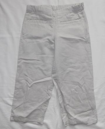 P343. lněné, béžové spol. kalhoty 6 let, 116