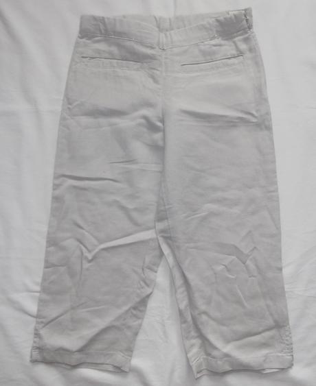 P343. lněné, béžové spol. kalhoty 6 let, 116