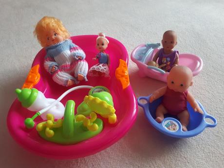 Dětská sada na koupání - panenky, miminka, vaničky,