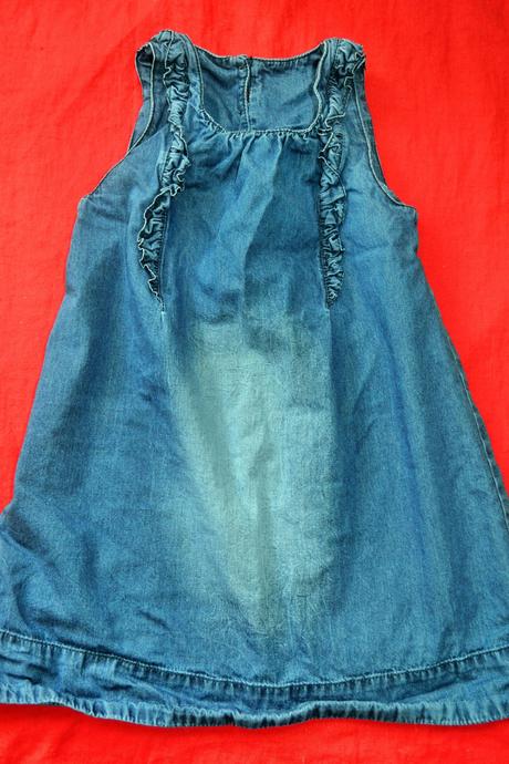 Podzimní/letní plátěné šaty v.92/98, nutmeg,98