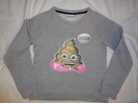 Luxusní stříbrnošedná mikina s flitrovou příhodou, c&a,134