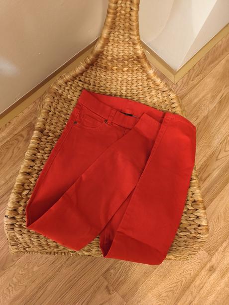 Červené džegíny 146/152, takko,152