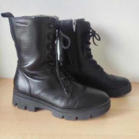 Dámské kožené černé boty polokozačky tamaris v 40, tamaris,40