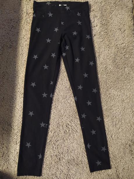 Černé legíny s hvězdičkami, h&m,158