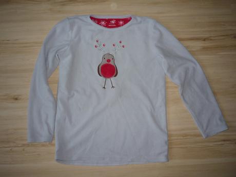 Lehká flísová mikina/vršek od pyžama s ptáčkem, young dimension,152