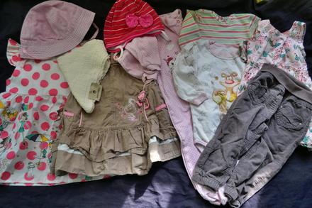 10x dívčí oblečení na 9-12 měs. léto/podzim, 68–80
