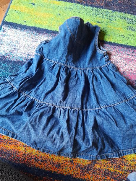 Riflové džínové šaty dlouhé na holku modré, 110