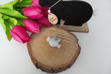 Velikonoční - jarní sponka se zajíčkem,