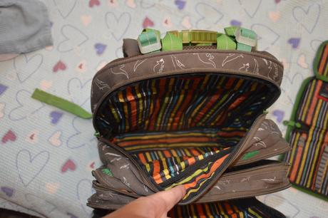 Tříkomorový školní batoh topgal s dinosaurem penál,