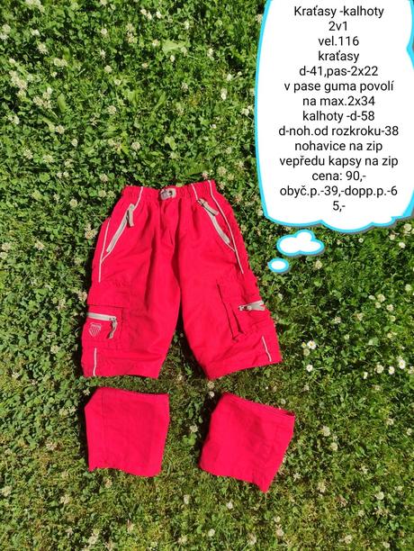 Kalhoty/kraťasy-vel.110/116, 116
