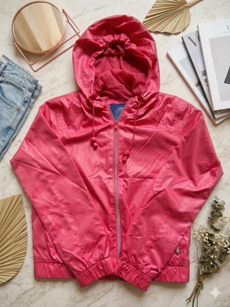 Krásná růžová bundička s kapucí bershka, vel. 158, bershka,158