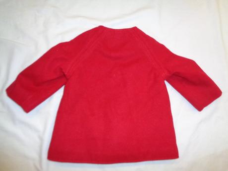 Flaušový červený kabát podšitý kožískem, next,80