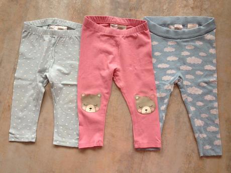 3ks legíny elasťáky značka h and m vel. 74 + 80cm , h&m,74