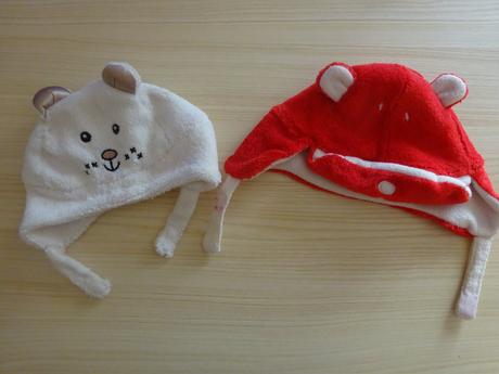 2x zimní čepice, vel. 74/80, 74