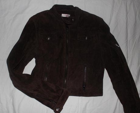 Vb154. hnědá semišová bunda, střih džisky, vel.38, orsay,38