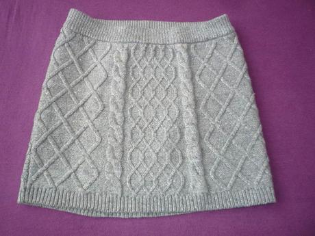 Pletená teplá sukně šedo-stříbrná h&m 134-140, h&m,134