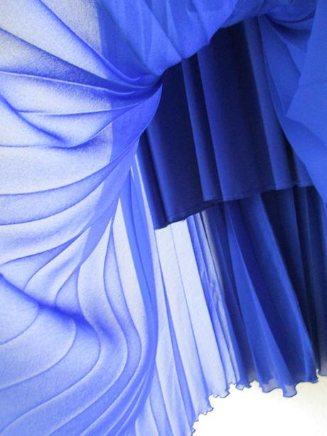 Dámské šaty midi plisované modré numoco xl 42, 42 / xl