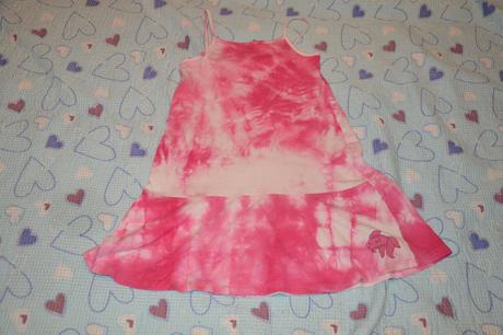 128 134 140 růžové batikované šaty, h&m,134