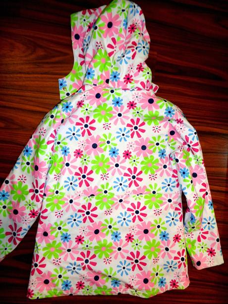Květovaný nepromokavý kabát podšitý flízem, kids,140