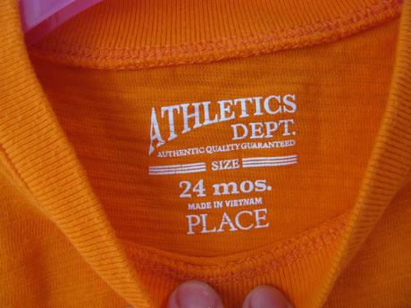 Krásně oranžové bavlněné tričko s nápisem, children's place,92