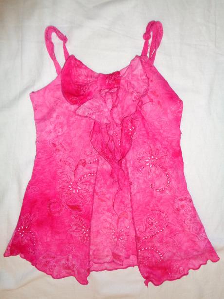 Luxusní splývavý sytě růžový topík, palomino,110