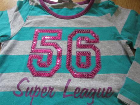 Delší pruhované tričko, tunika s flitrama, lindex,104