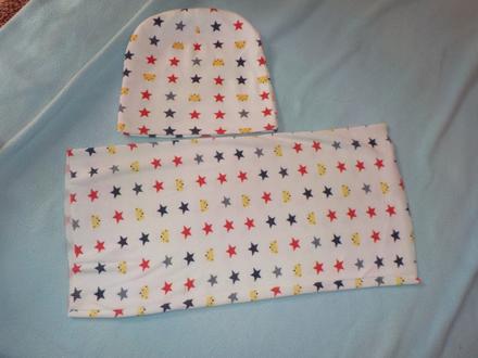 Bavlněná čepice + nákrčník, 98