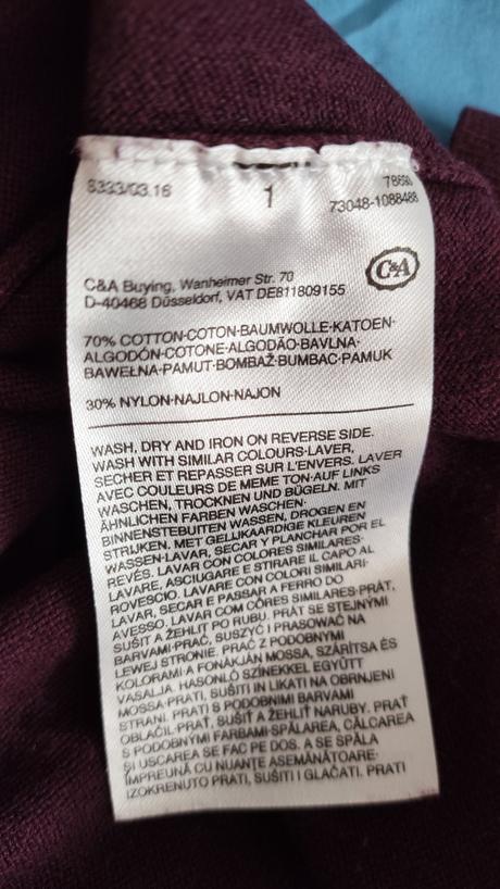 Svetr vínový, c&a,m