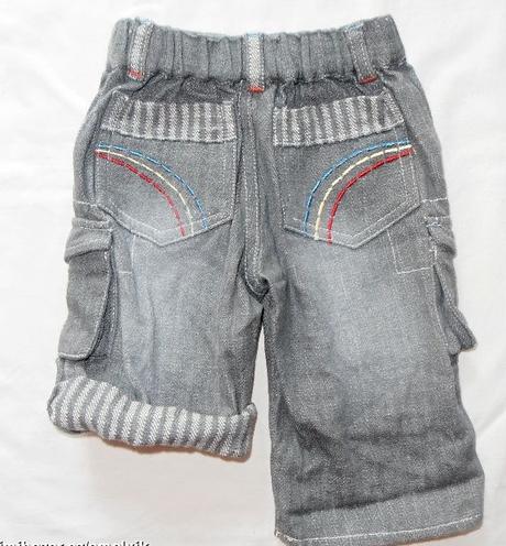 M176. plátěné kalhoty riflového vzhledu 3-6 měs., adams,68