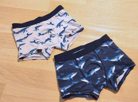 2x trenýrky žraloci hm, h&m,122