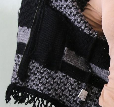 Kabátový svetr na zip mikaella ess vel.40, l