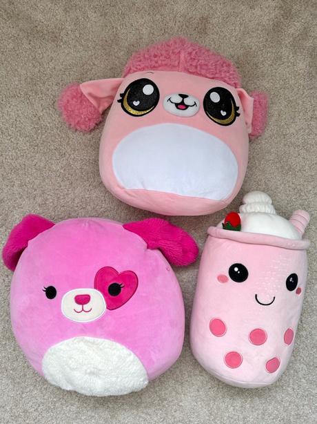 Plyšáci velcí růžoví, 3 kusy, 