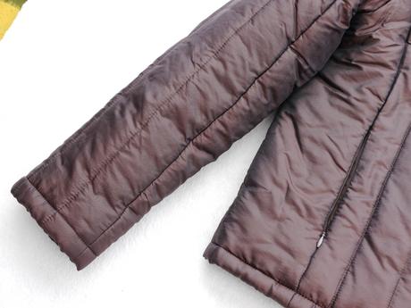 Cokoladove hneda bunda s koziskem u krku, 34