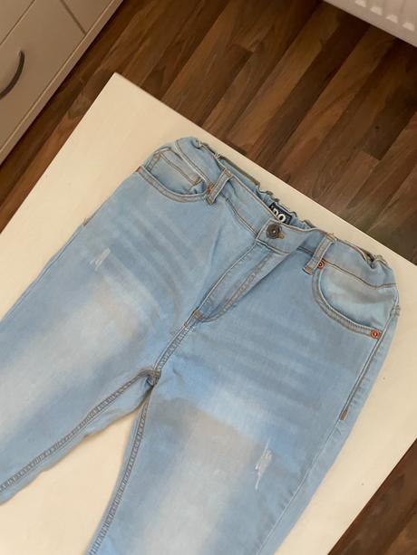 Světle modré džíny s dřením, vel 164/14 let, i do, 164