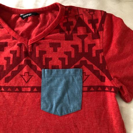 Červené pyžamové triko s kapsou, 146