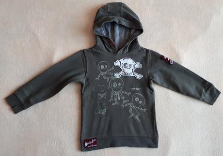Dětská khaki mikina s lebkama, halloween, vel.110, 104