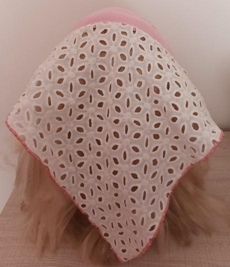 Letní růžovo bílý šátek dívčí, 92