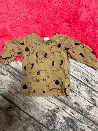 Uni triko s dlouhým rukávem h&m 68, h&m,68