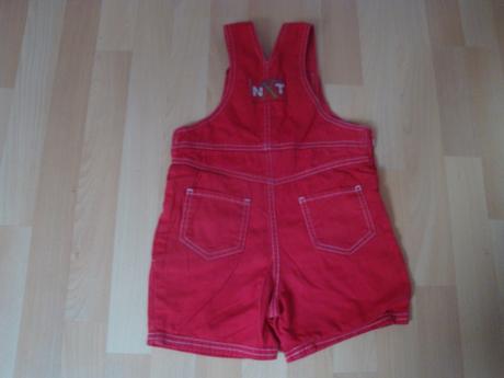 Džínové kraťasy s laclem - červené, vel. 86, next,86