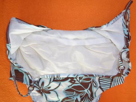 Hnědotyrkysové květované jednodílné plavky, 42