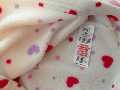 Mikina tunika srdíčka bílá ff 4-5let flauš hřejivá, f&f,110