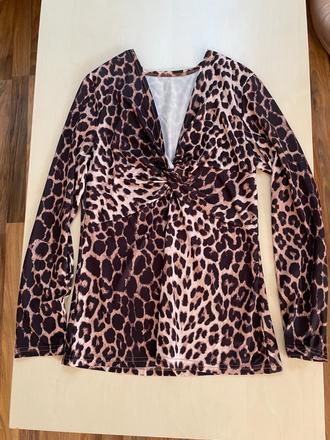 Leopard top s výstřihem, vel l, l