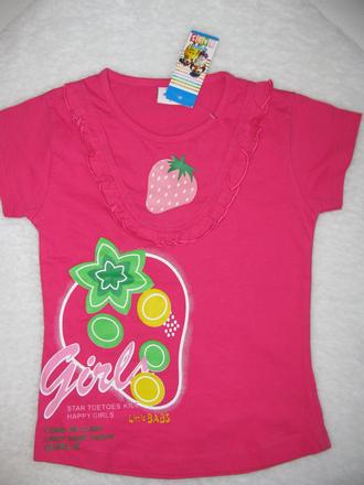 Sytě růžové tričko s obrázky, 110